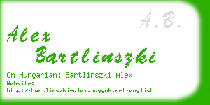 alex bartlinszki business card